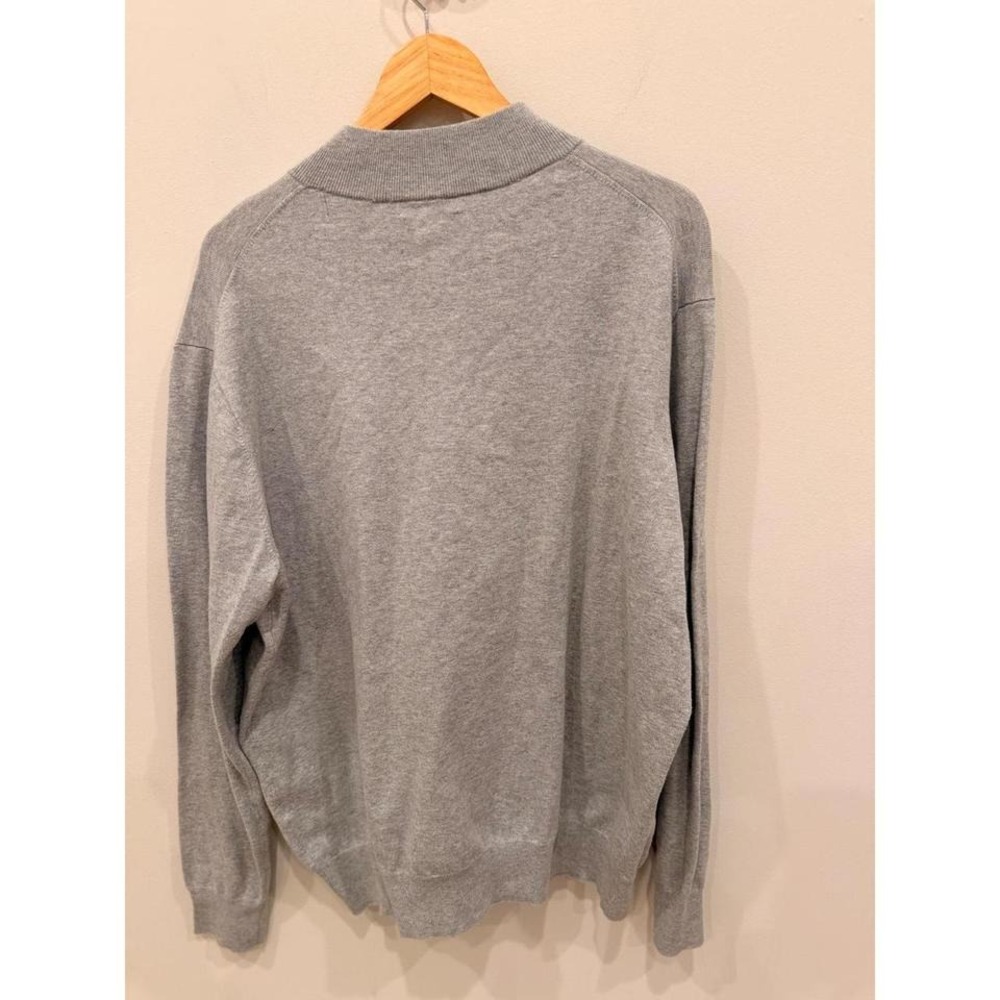 Peter Millar Mens Quarter Zip Sweater XL Heather Gray Pima Cotton Silk Cashmere - Picture 4 of 6